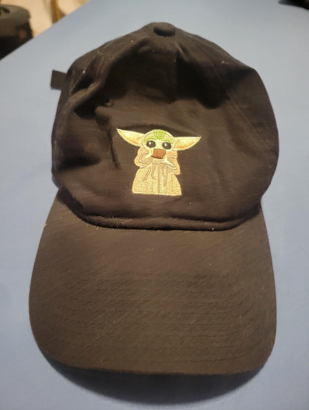 Twenty Black Baseball Cap with Green & Tan Grogu Embroidery